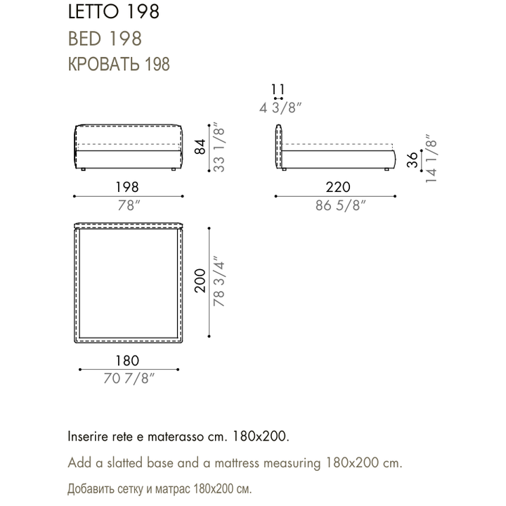 Desiree Bed BLO 84 - dimensions, item code 009031
