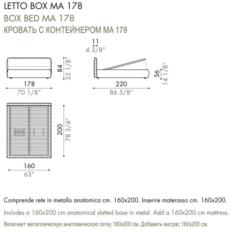 Desiree Bed BLO 84 - dimensions, item code 009035