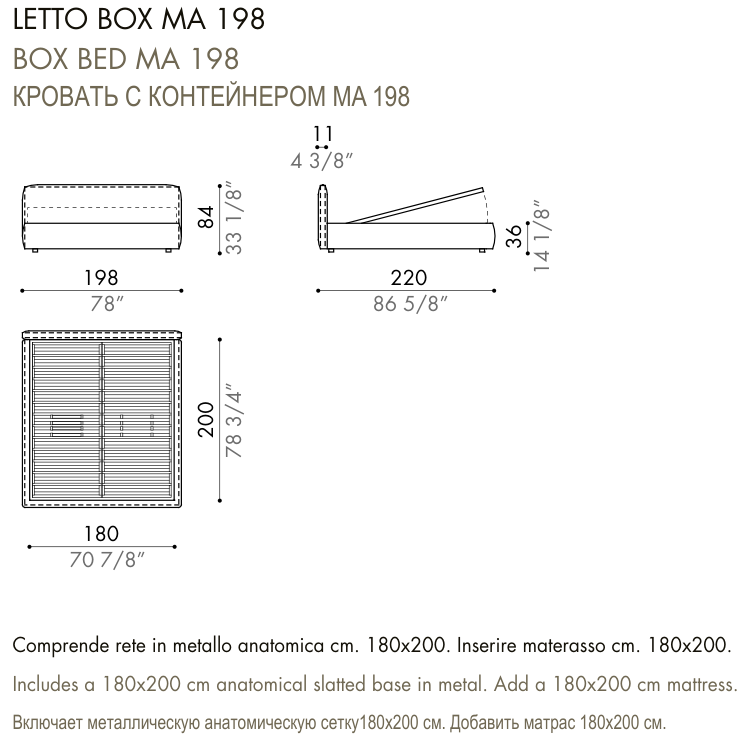 Desiree Bed BLO 84 - dimensions, item code 009037