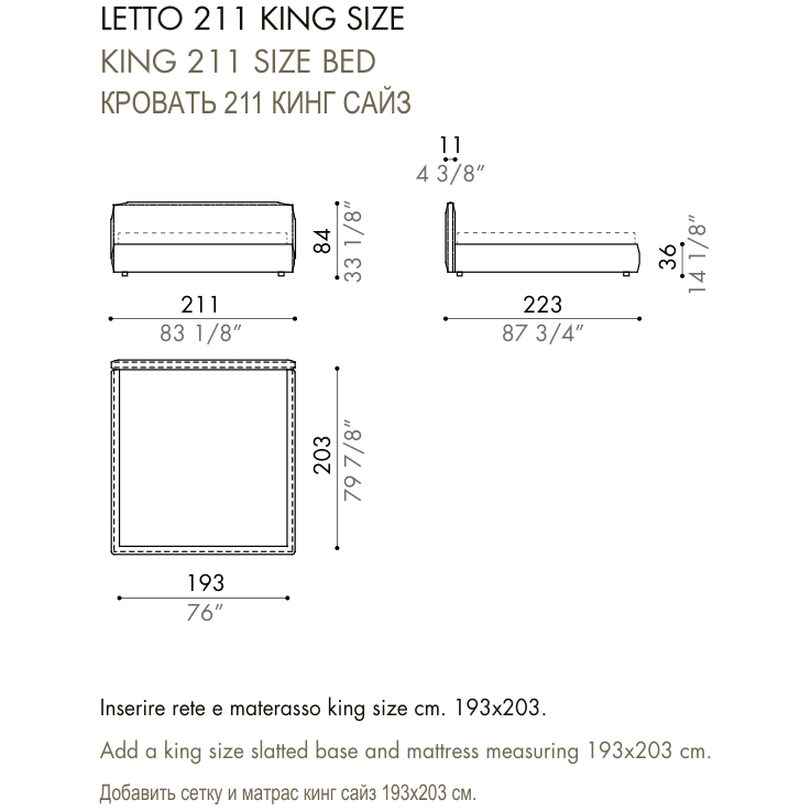 Desiree Bed BLO 84 - dimensions, item code 009060