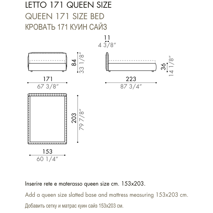 Desiree Bed BLO 84 - dimensions, item code 009061