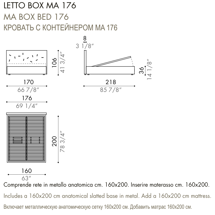 Desiree Bed CHANCE - dimensions, item code 009035