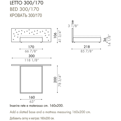 Desiree Bed CHANCE - dimensions, item code 009044