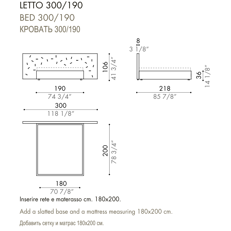 Desiree Bed CHANCE - dimensions, item code 009045