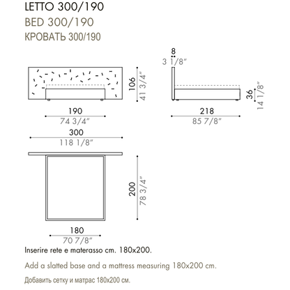Desiree Bed CHANCE - dimensions, item code 009045