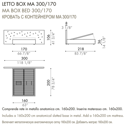 Desiree Bed CHANCE - dimensions, item code 009055