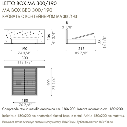 Desiree Bed CHANCE - dimensions, item code 009056