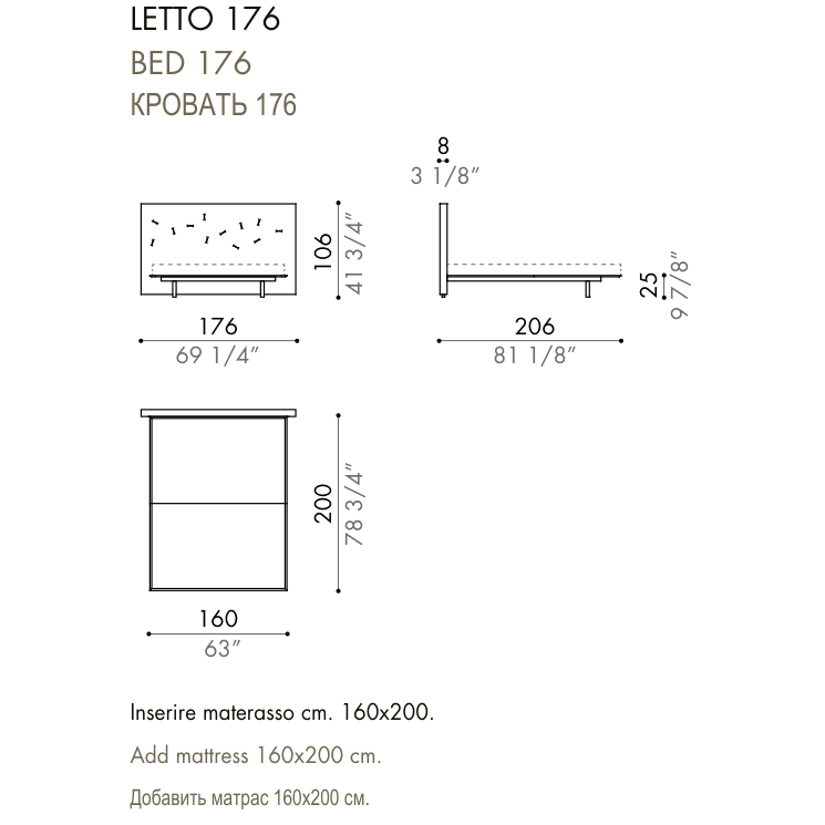 Desiree Bed CHANCE UP - dimensions, item code 009030