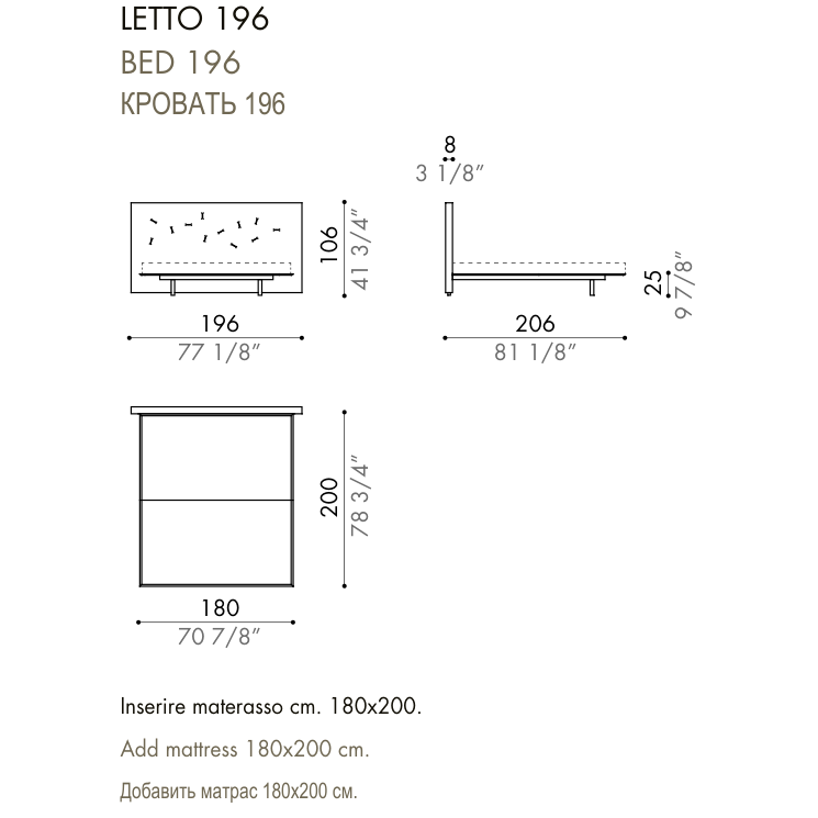 Desiree Bed CHANCE UP - dimensions, item code 009031