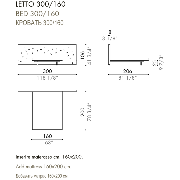Desiree Bed CHANCE UP - dimensions, item code 009032