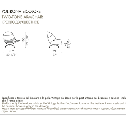 Desiree Armchair CLOÉ - dimensions, item code 001015