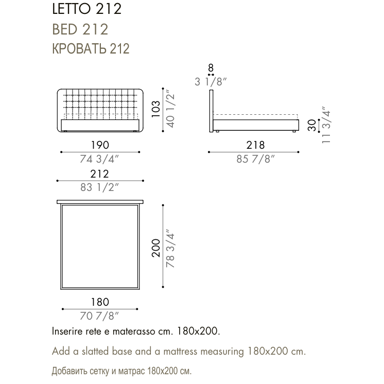 Desiree Bed DEDALO - dimensions, item code 009033
