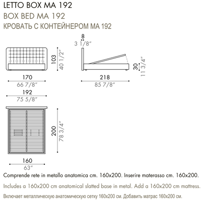 Desiree Bed DEDALO - dimensions, item code 009035
