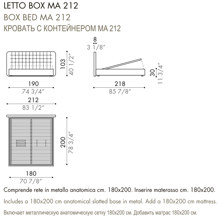 Desiree Bed DEDALO - dimensions, item code 009036