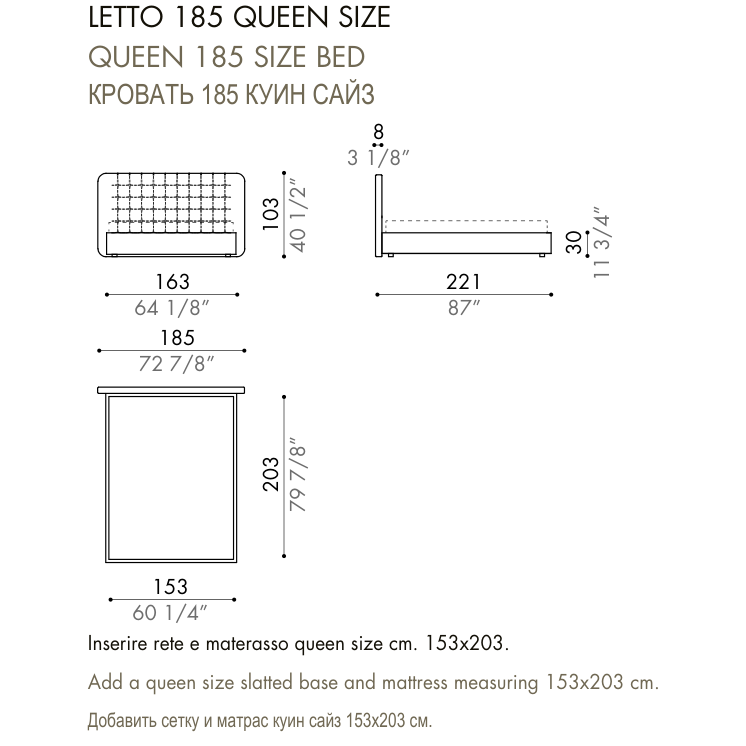 Desiree Bed DEDALO - dimensions, item code 009061
