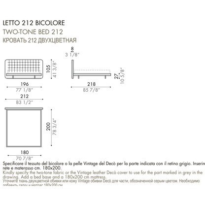Desiree Bed DEDALO UP - dimensions, item code 009038