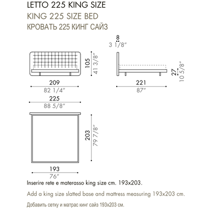 Desiree Bed DEDALO UP - dimensions, item code 009066