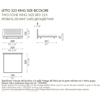 Desiree Bed DEDALO UP - dimensions, item code 009068