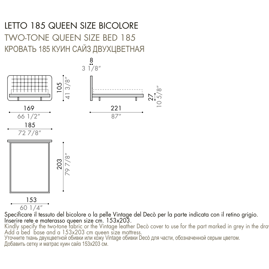 Desiree Bed DEDALO UP - dimensions, item code 009069