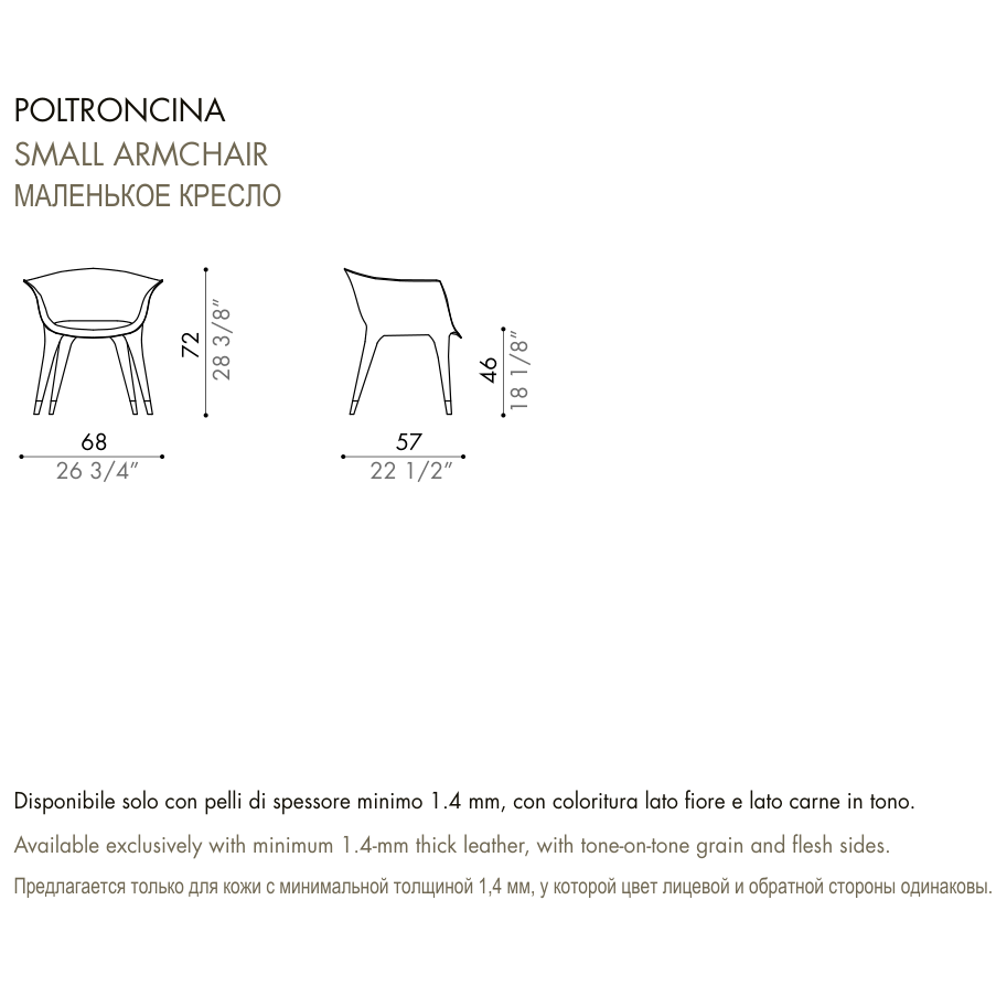 Desiree Armchair DORALEE - dimensions, item code 001005