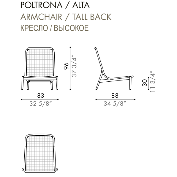 Desiree Armchair EBEN - dimensions, item code 001011