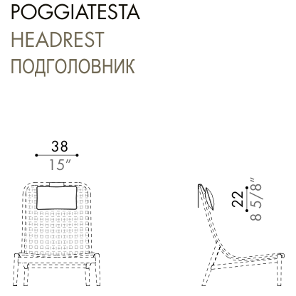Desiree Headrest EBEN - dimensions, item code 007400