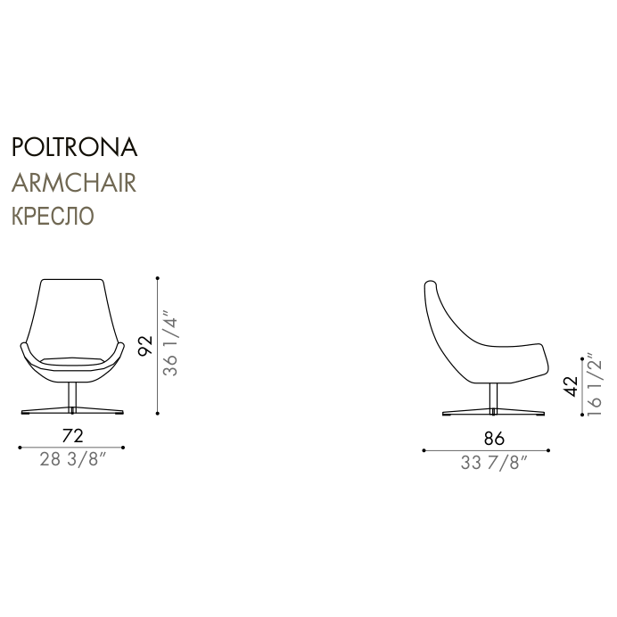 Desiree Armchair EGO - dimensions, item code 001010