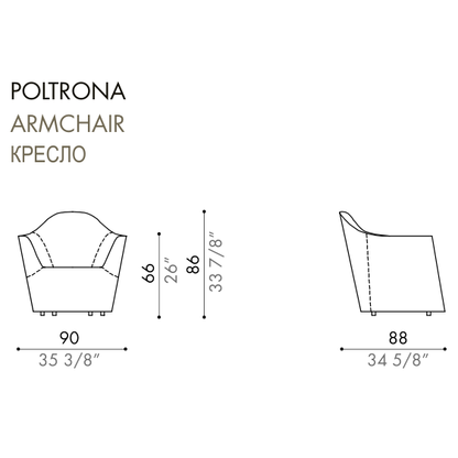 Desiree Armchair ELDORA - dimensions, item code 001010