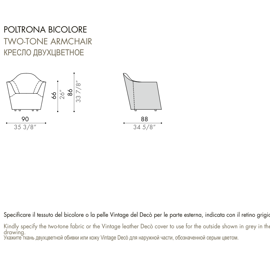 Desiree Armchair ELDORA - dimensions, item code 001015