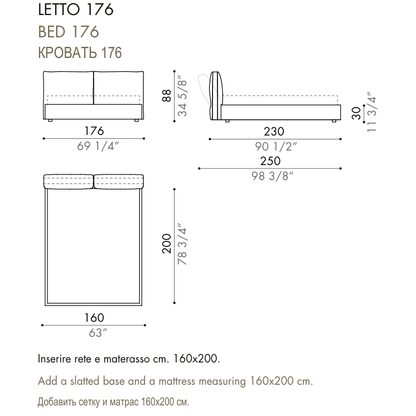 Desiree Bed HAB - dimensions, item code 009030