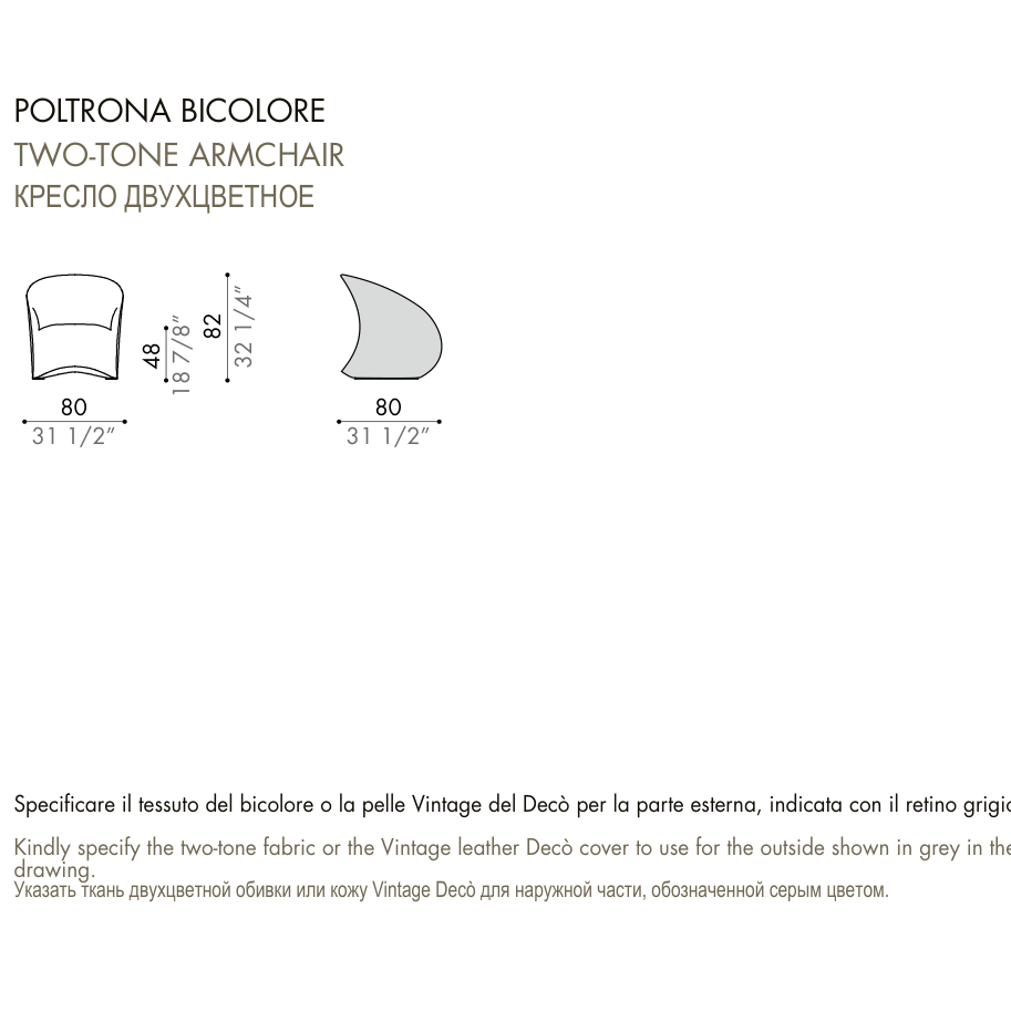 Desiree Armchair LE MIDÌ - dimensions, item code 001015