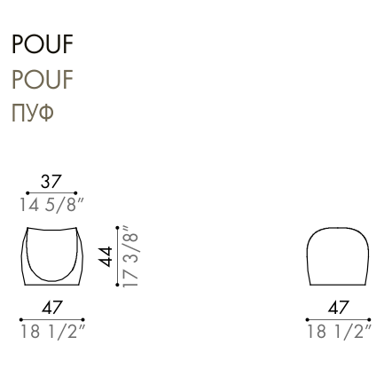Desiree Pouf LE MIDÌ - dimensions, item code 007450
