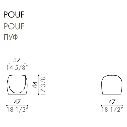 Desiree Pouf LE MIDÌ - dimensions, item code 007450
