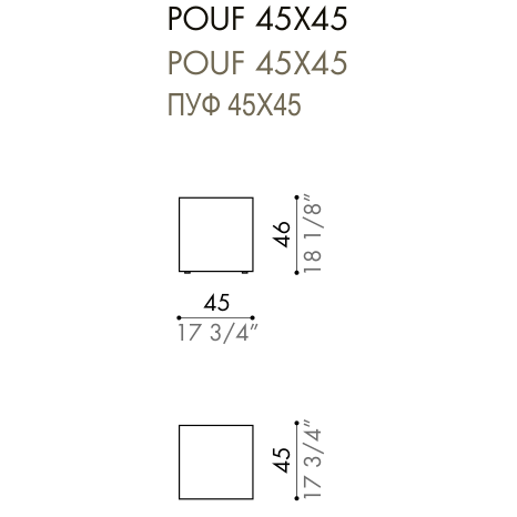Desiree Pouf LINEAR - dimensions, item code 007449