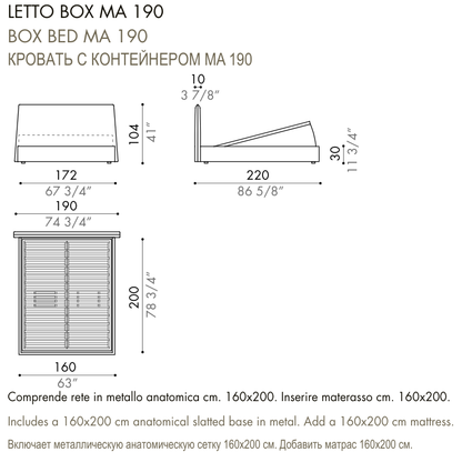 Desiree Bed LOV - dimensions, item code 009035