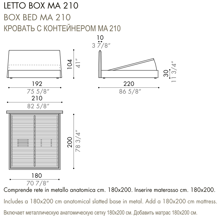 Desiree Bed LOV - dimensions, item code 009036