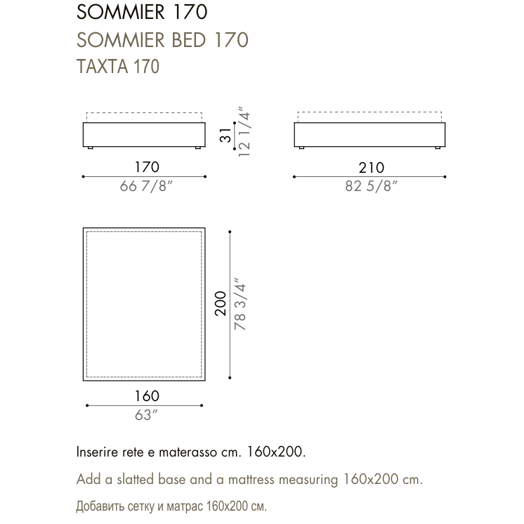 Desiree Bed Base LUDWIG - dimensions, item code 009131