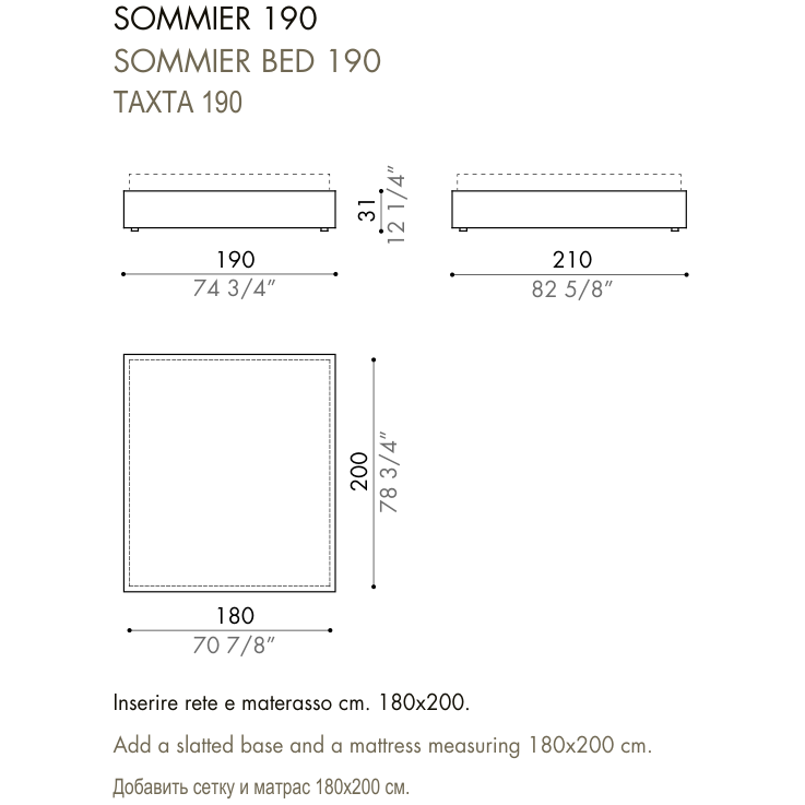 Desiree Bed Base LUDWIG - dimensions, item code 009132