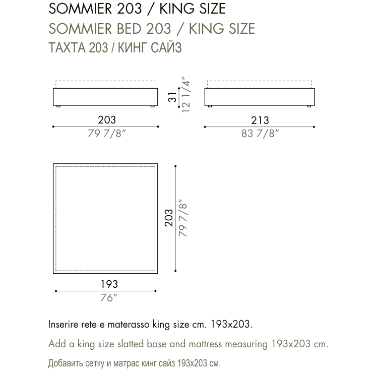 Desiree Bed Base LUDWIG - dimensions, item code 009133