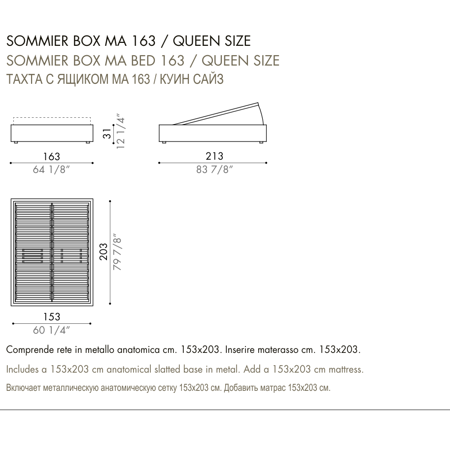 Desiree Bed Base LUDWIG - dimensions, item code 009135