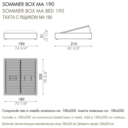 Desiree Bed Base LUDWIG - dimensions, item code 009137