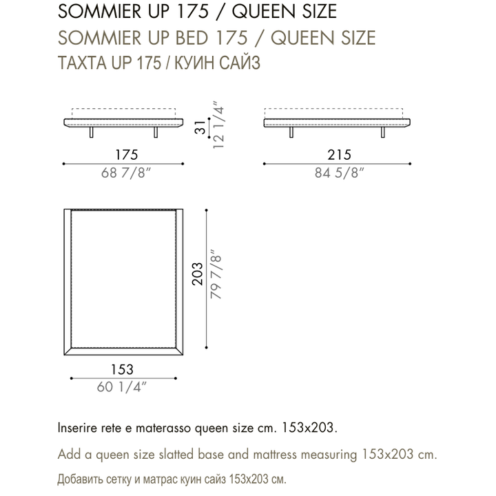 Desiree Bed Base LUDWIG - dimensions, item code 009170