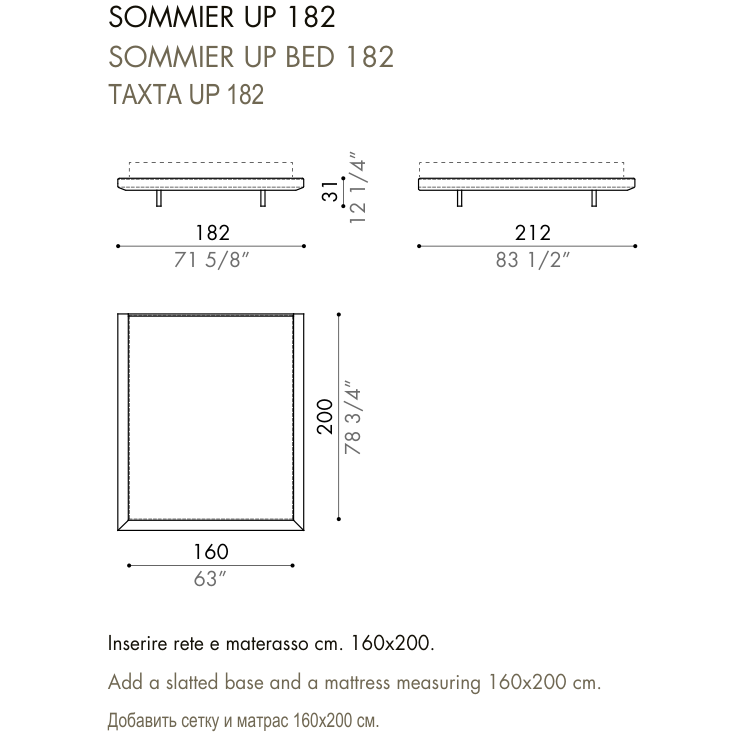 Desiree Bed Base LUDWIG - dimensions, item code 009171