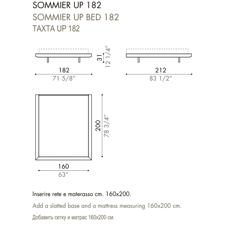 Desiree Bed Base LUDWIG - dimensions, item code 009171