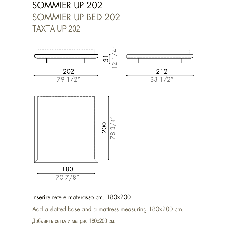 Desiree Bed Base LUDWIG - dimensions, item code 009172