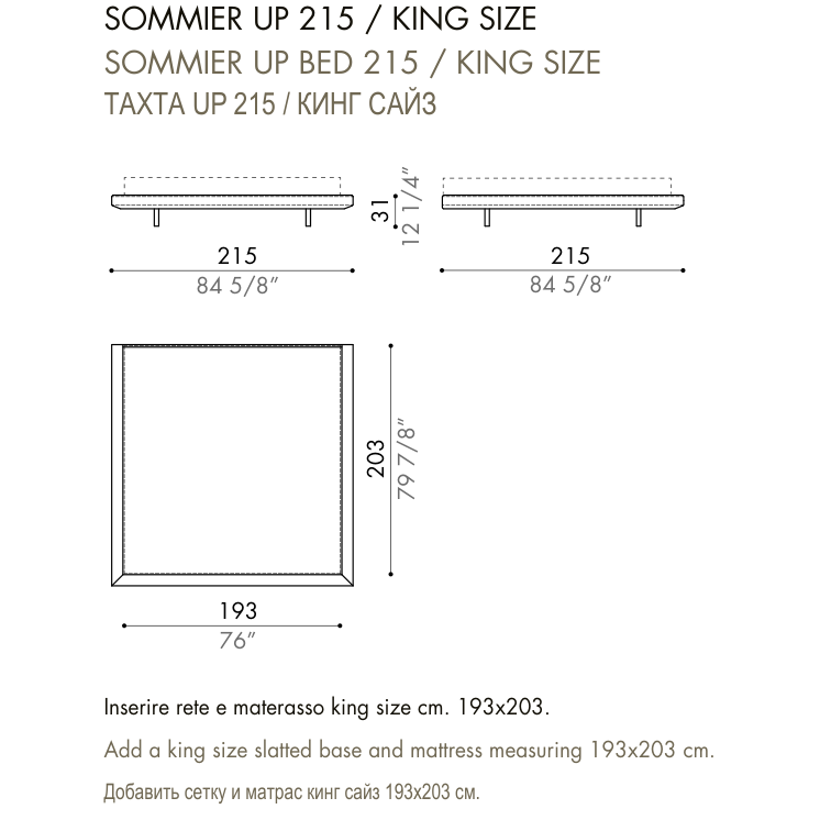Desiree Bed Base LUDWIG - dimensions, item code 009173