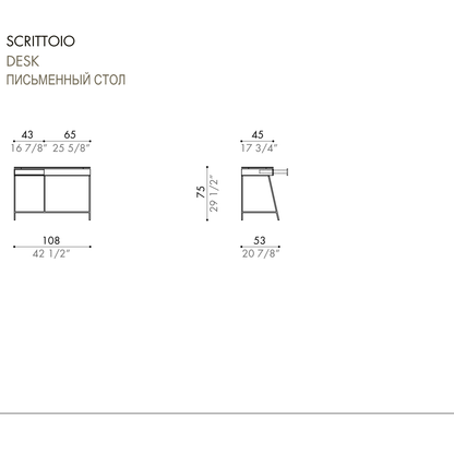 Desiree Desk RITO - dimensions, item code 007820