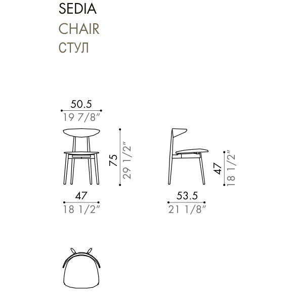 Desiree Chair TÈ - dimensions, item code 001115