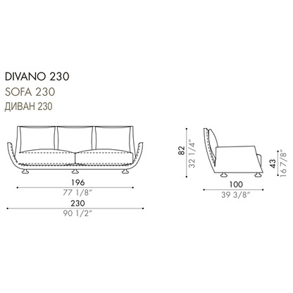 Desiree Sofa TULISS - dimensions, item code 002040