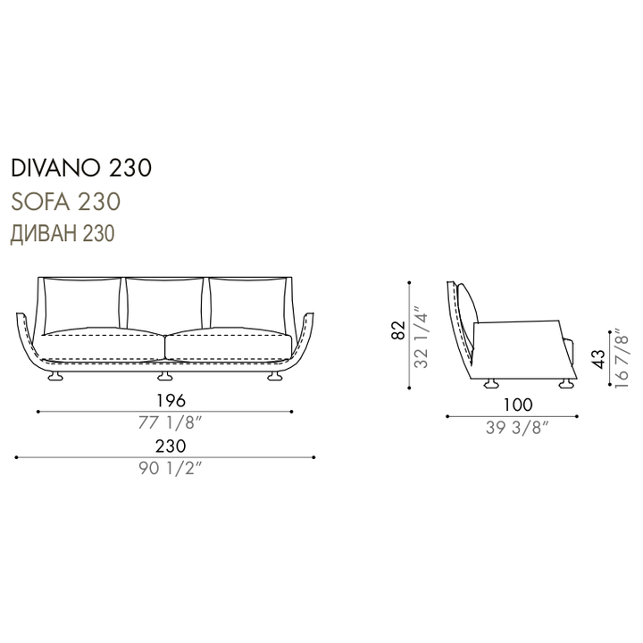 Desiree Sofa TULISS - dimensions, item code 002040